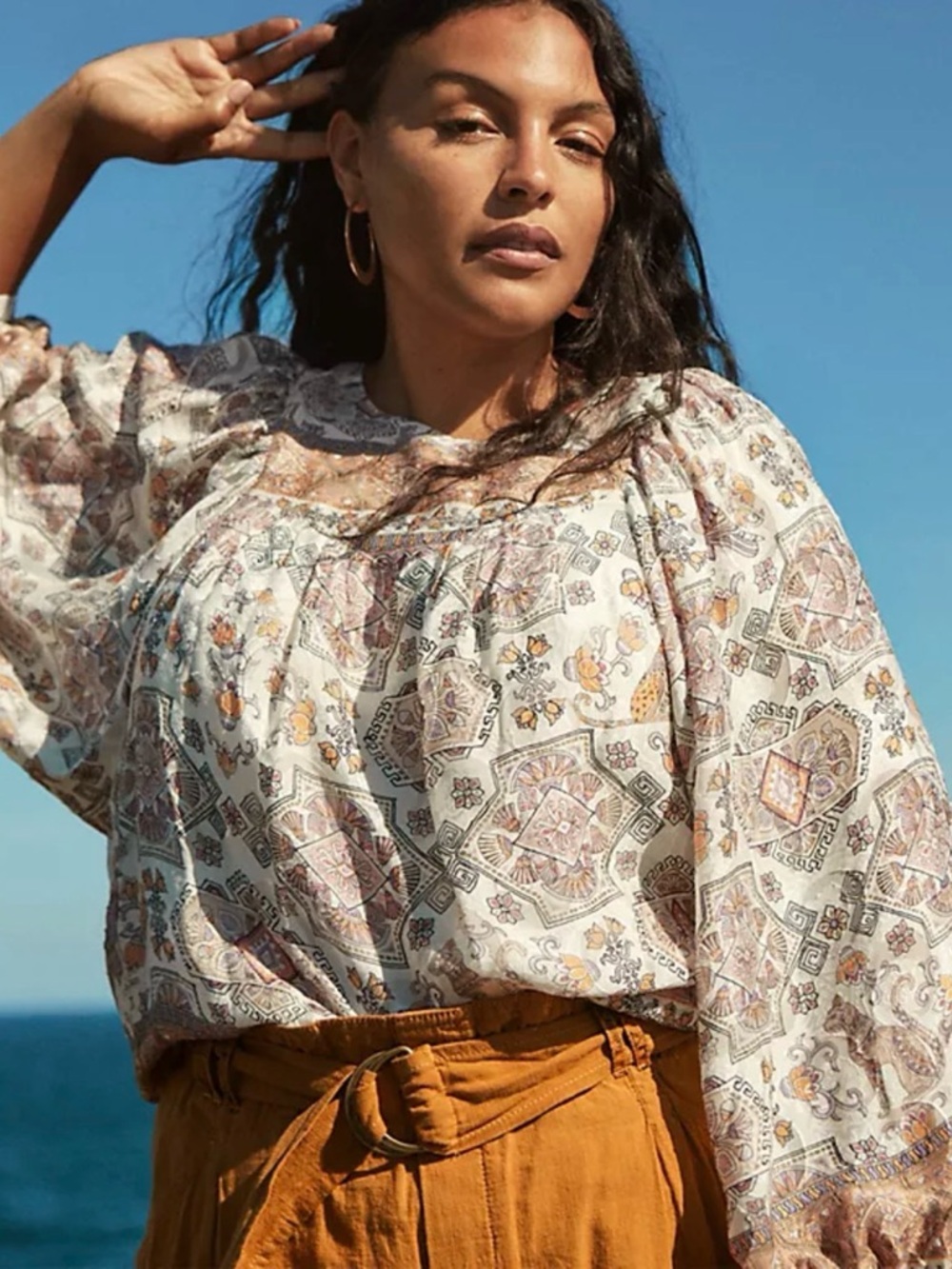 Anthropologie Flora Silk Blouse M